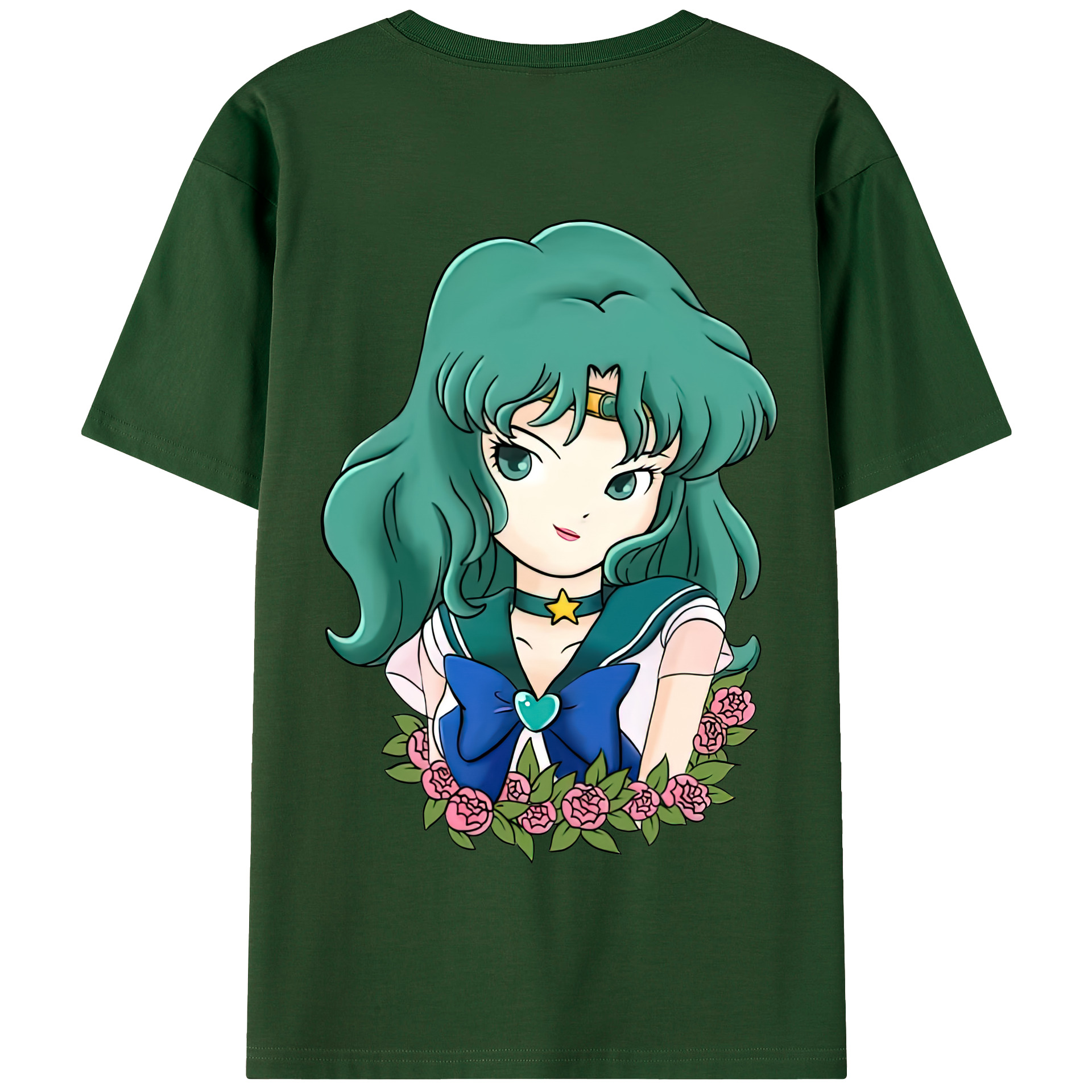 （画像用） 美少女戦士セーラームーン 海王 みちる（かいおう みちる） Sailor Moon Kaiou Michiru 綿100％半袖Tシャツ（背面プリント）